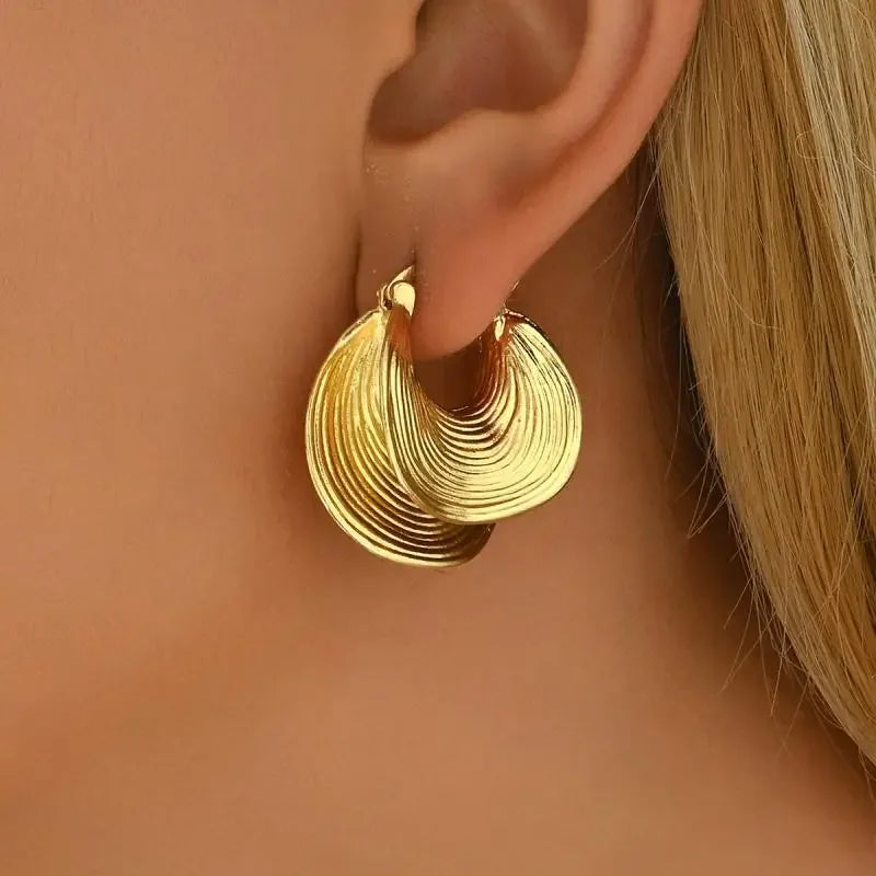Large Ear Buckle Earrings - Piña Colada