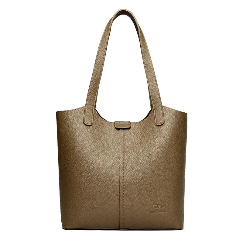 Soft Leather Shoulder Bag - Piña Colada