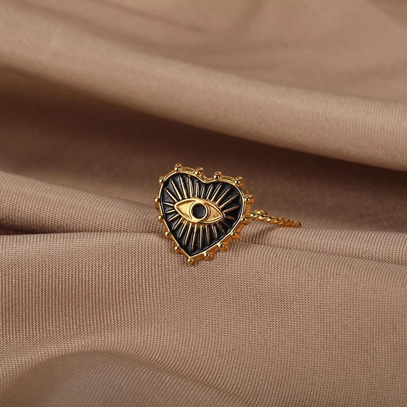 Evil Eye Rings Stainless Steel - Piña Colada