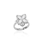 Spinner Zircon Heart Four Leaf Clover Rings - Piña Colada