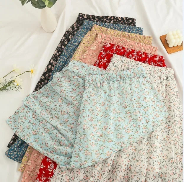 Floral Half Skirt Women's High Waist - Piña Colada