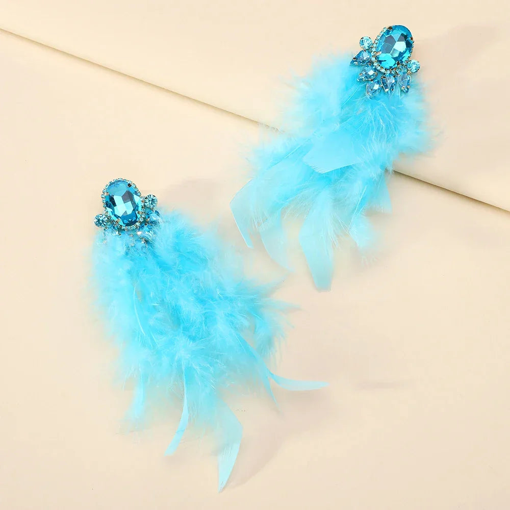 Feather Charm Earrings - Piña Colada
