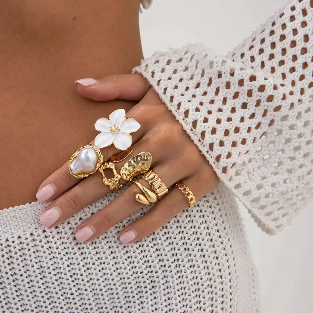 Pearl Open Rings - Piña Colada