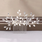 Crystal Pearl Hair Comb Clip - Piña Colada