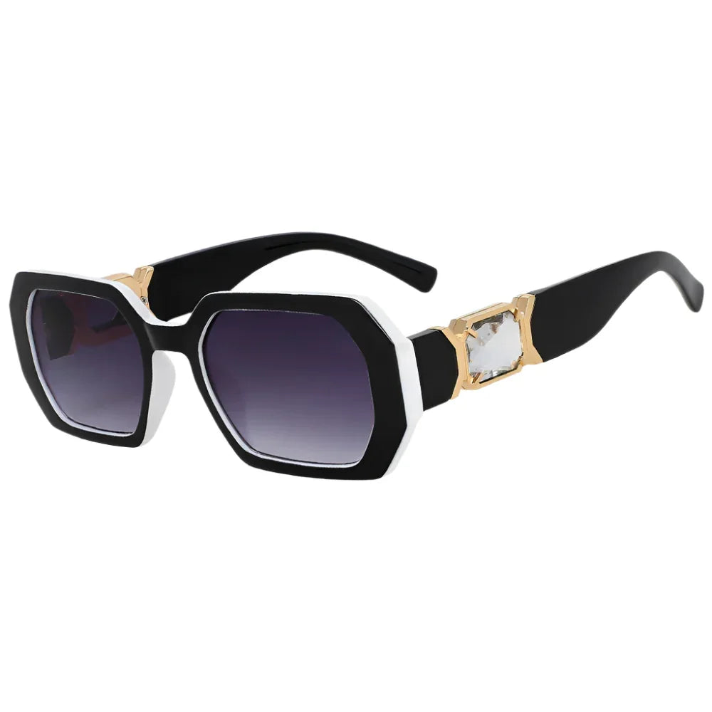 Oversized Diamond Rectangle Sunglasses - Piña Colada