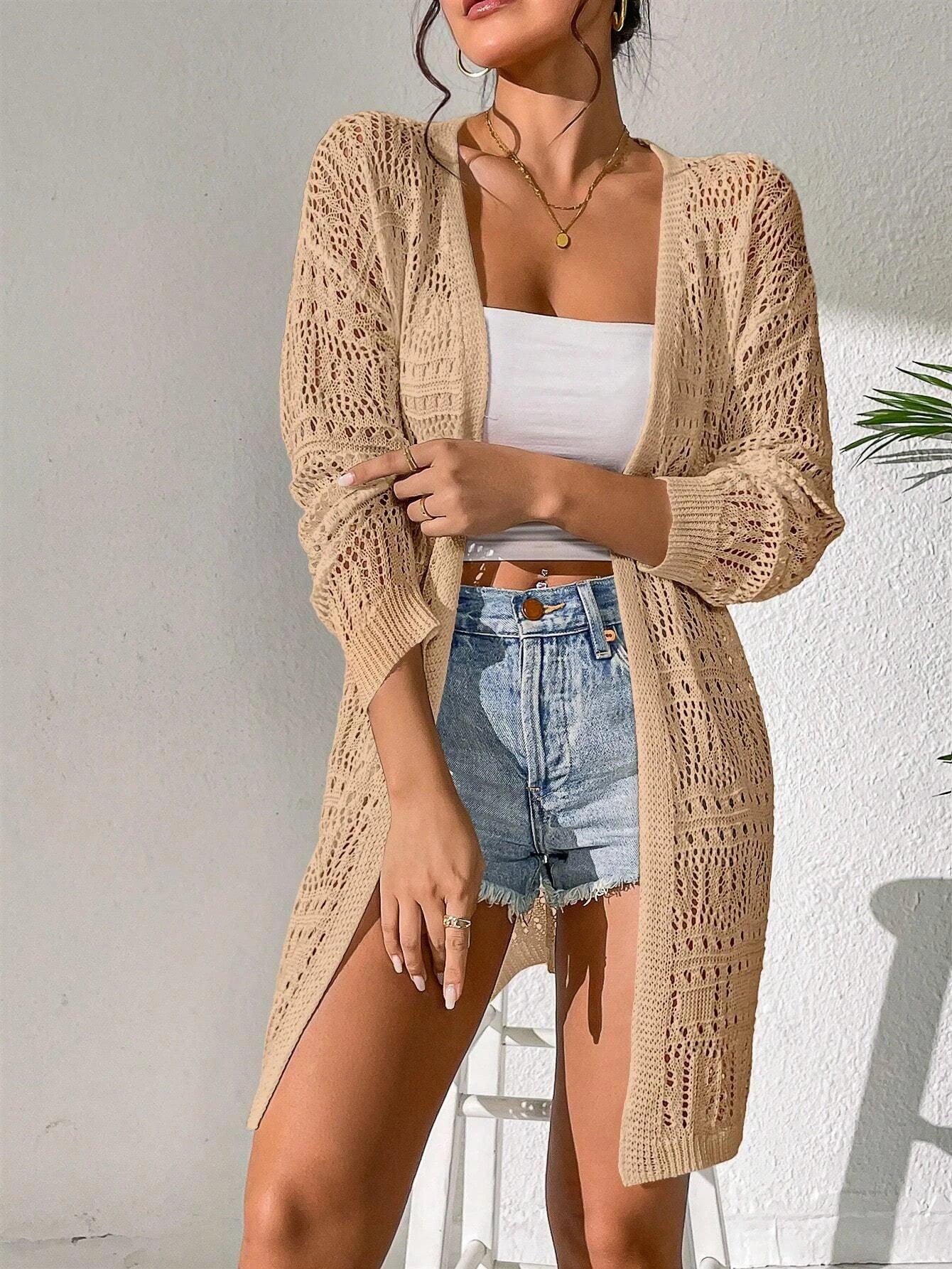 Knitted Cardigan Loose Fitting - Piña Colada
