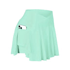 Casual A-Line Tennis Skirt with Stretch Waist - Piña Colada