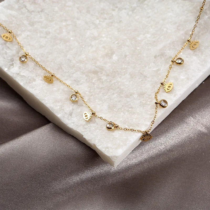 Pretty Eye Chunky Chain Necklace - Piña Colada