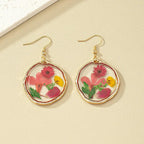 Natural Flower Dangle Earrings - Piña Colada