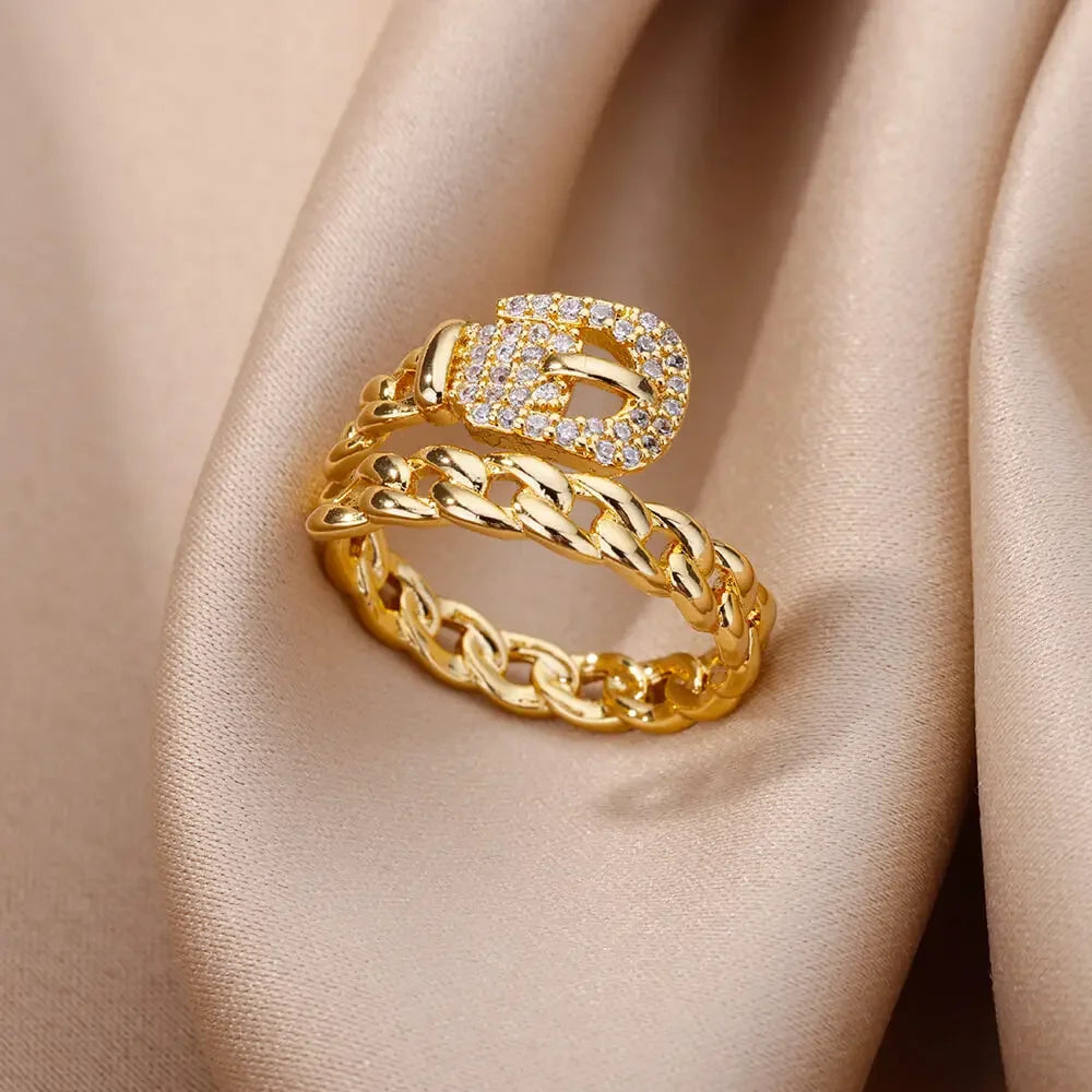 Zircon Geometric Rings - Piña Colada