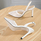 Kcenid Mesh Slingback Heels - Piña Colada