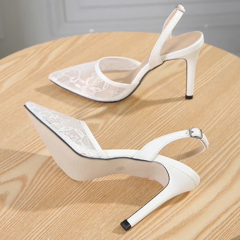 Kcenid Mesh Slingback Heels - Piña Colada