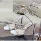 Fashion Snake Twine Around Crystal Women Sandals - Piña Colada