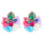 Lace Flower Cotton Drop Earrings - Piña Colada