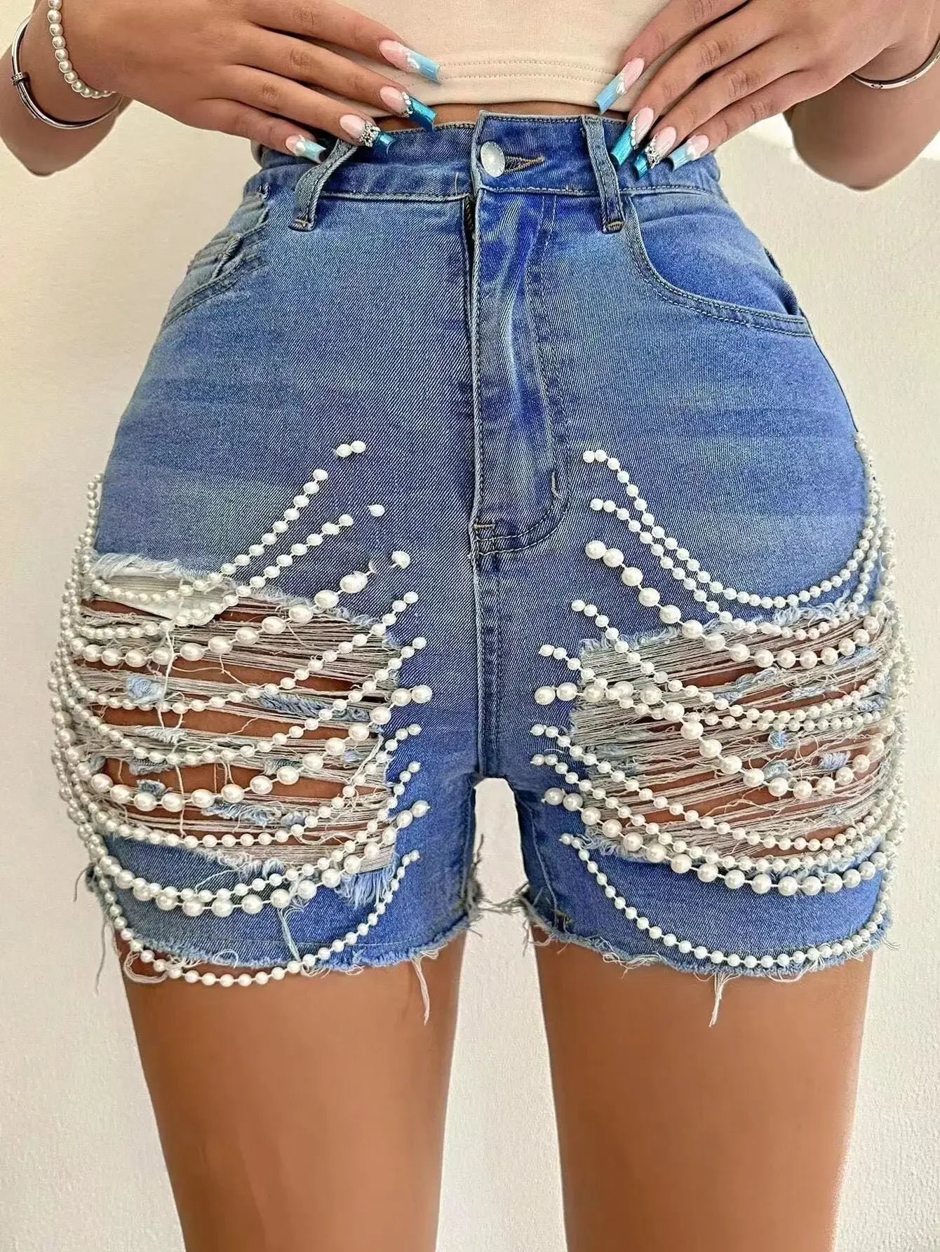 Mid-Waist Knit Casual Shorts - Piña Colada