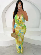 Halter Maxi Dress Sexy - Piña Colada
