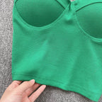 Strapless Summer Casual Crop Tops with Built In Bras - Piña Colada
