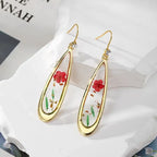 Natural Flower Dangle Earrings - Piña Colada