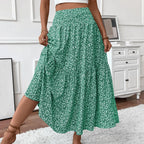 Floral Print Elastic Waist Loose - Piña Colada