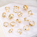 15Pcs/Set Smooth Rings - Piña Colada