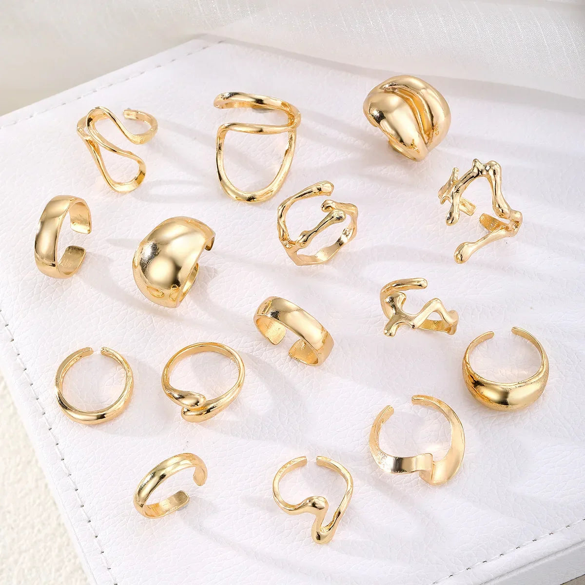 15Pcs/Set Smooth Rings - Piña Colada