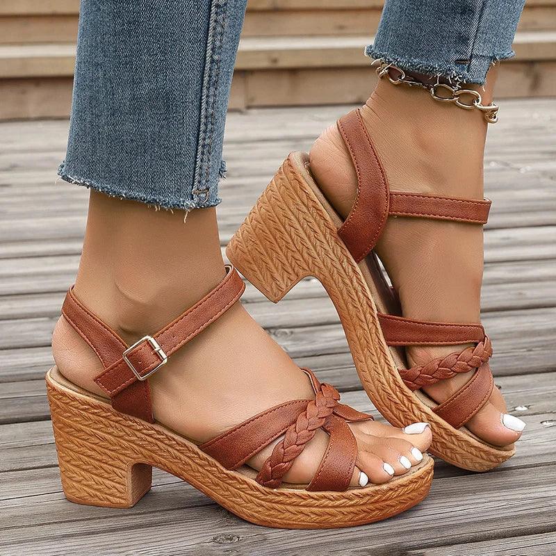 High Heels Sandals Chunky Platform - Piña Colada