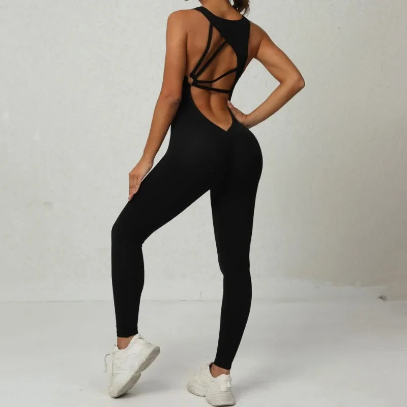 Seamless Sleeveless Yoga Jumpsuit for Women - Piña Colada