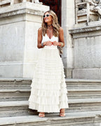 Long Skirt Tulle High Waist Pleated - Piña Colada