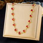 316L Stainless Steell Colour Heart Rhinestones - Piña Colada