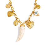 Gold Heart Resin Pendant Necklace
