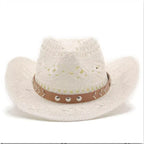 Summer Bohemian Shell Straw Hat - Piña Colada