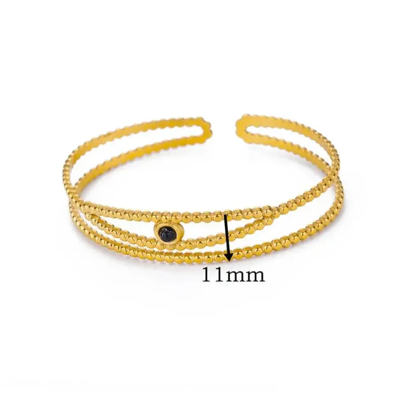 18K Gold-Plated Stainless Steel Cuff Bracelet for Women - Piña Colada