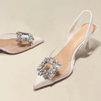 Crystal Transparent Heels - Piña Colada