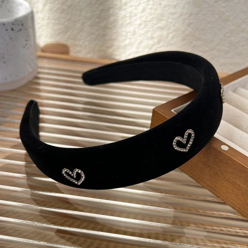 Velvet Rhinestone Love Headband - Piña Colada
