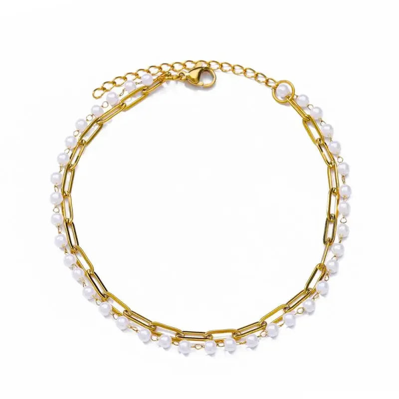 Stainless Steel Gold-Plated Anklet for Women - Piña Colada