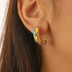 316L Stainless Steel Golden Turquoise Pendant - Piña Colada