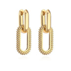 Shiny Rhinestone Geometric Earrings - Piña Colada