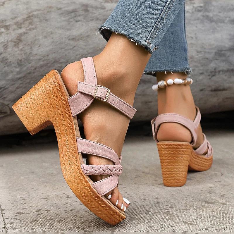 High Heels Sandals Chunky Platform - Piña Colada
