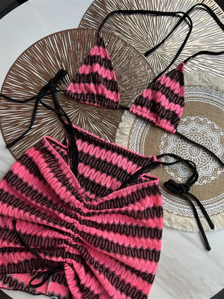 Swimsuit Colored Knitted Bikini - Piña Colada
