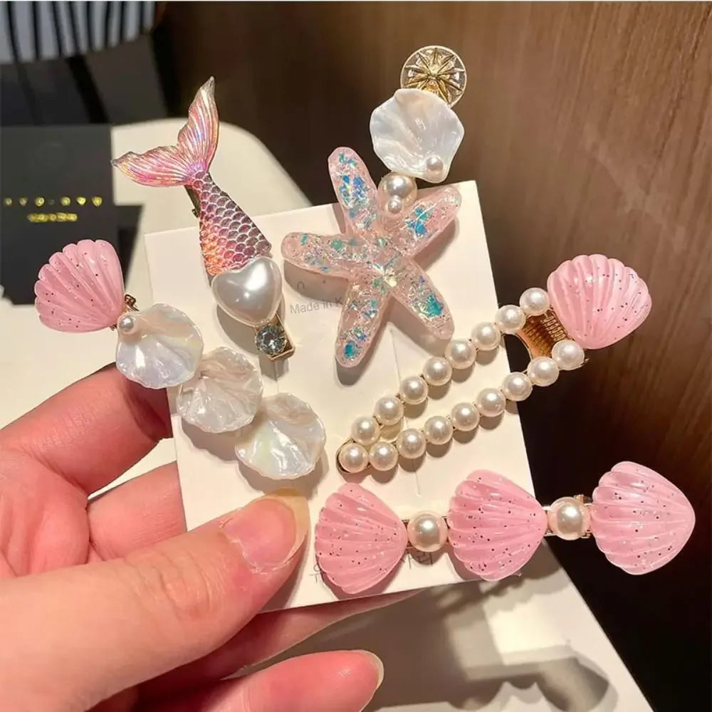 Shell Starfish Hair Clips - Piña Colada