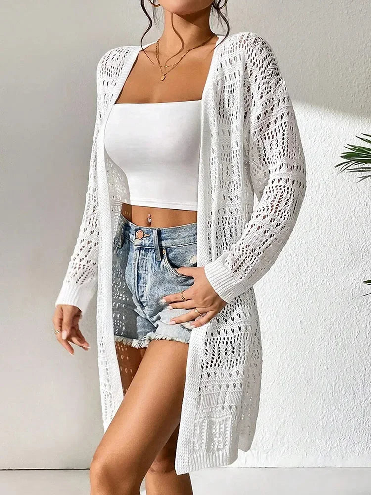Knitted Cardigan Loose Fitting - Piña Colada