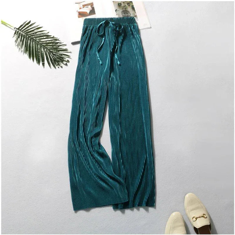 Wide Leg Pants Pleated - Piña Colada