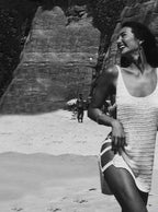 U Neck Sleeveless Knit Beach Dress - Piña Colada