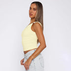 Cutenova Beaded Knit Tank Top – Sparkle in Casual Comfort - Piña Colada