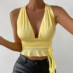 Lace-Up Slim Fit Bodysuit – Knitted Sexy Clubwear - Piña Colada