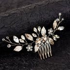 Crystal Pearl Hair Comb Clip - Piña Colada