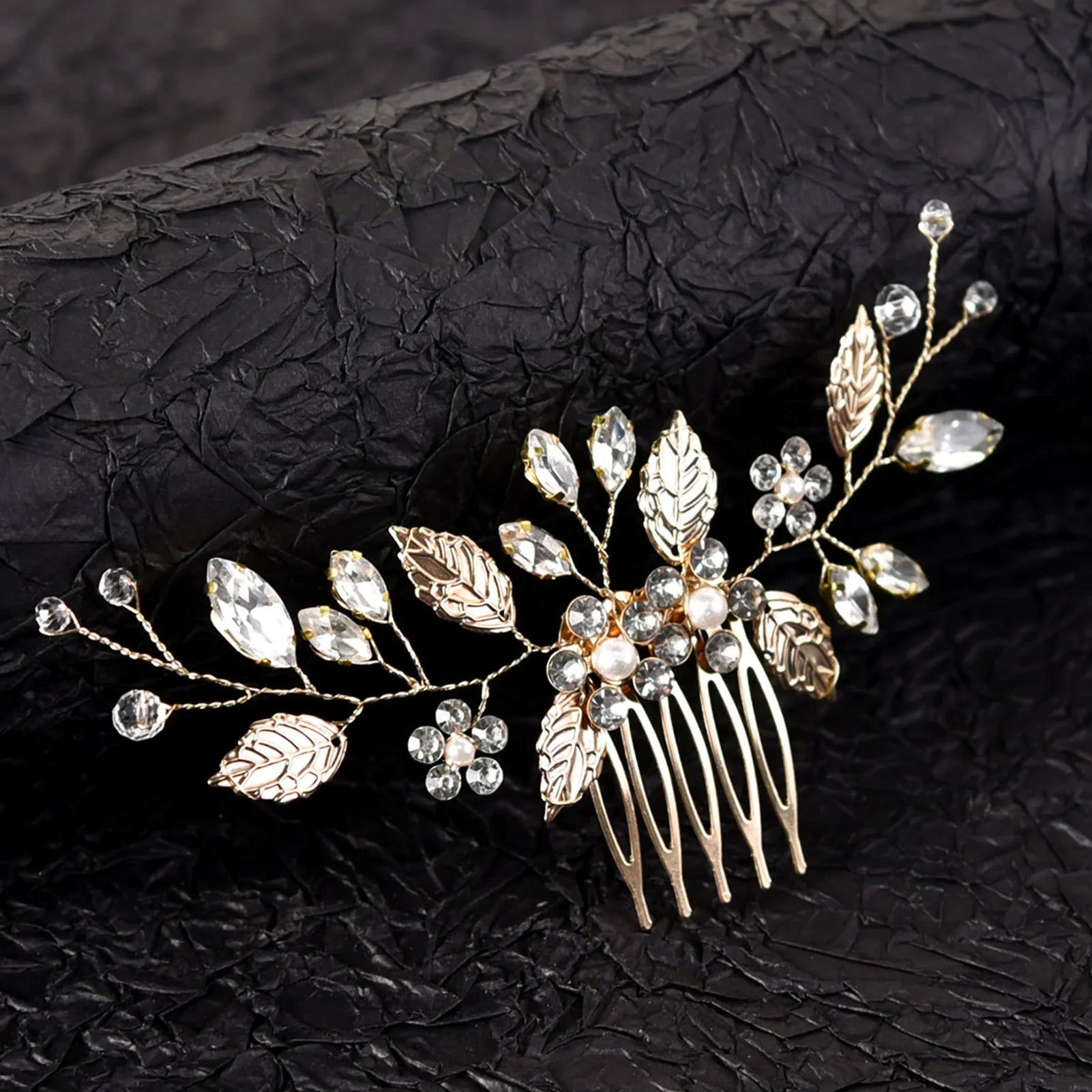 Crystal Pearl Hair Comb Clip - Piña Colada