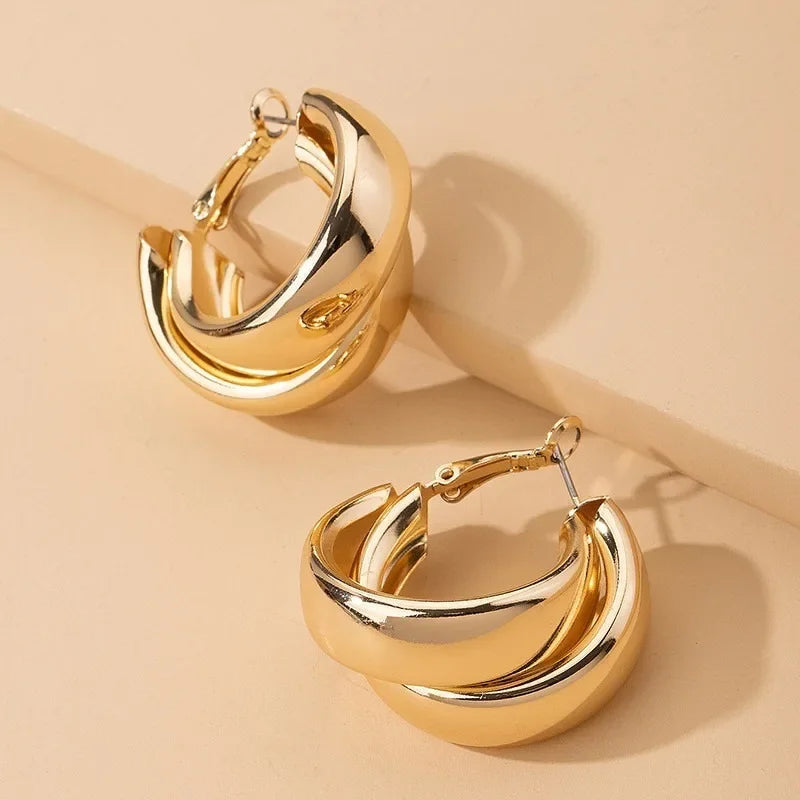 Chunky Hoop Earrings - Piña Colada