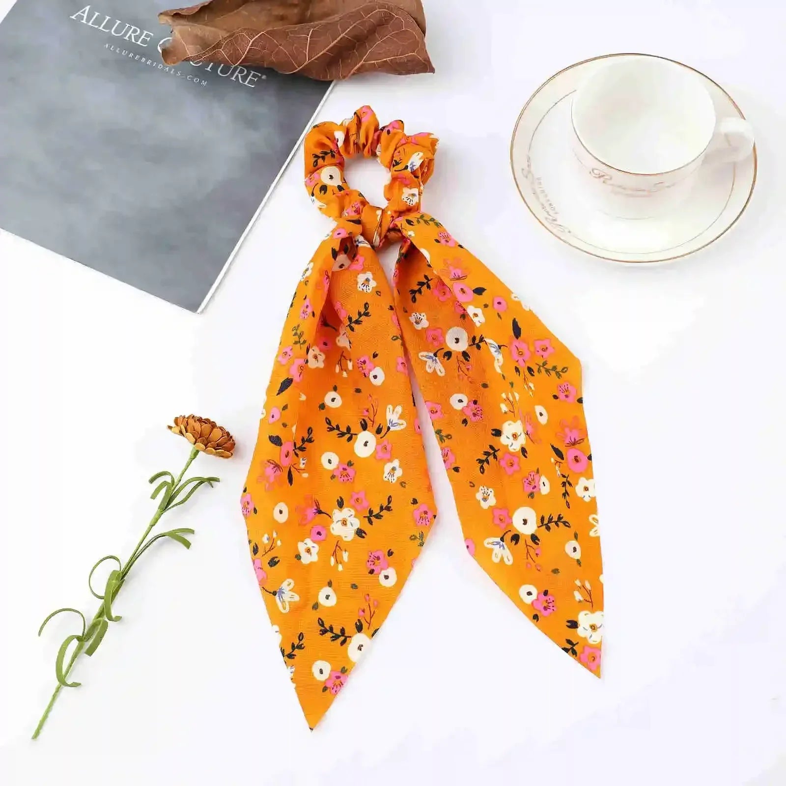 Satin Scrunchie Scarf - Piña Colada