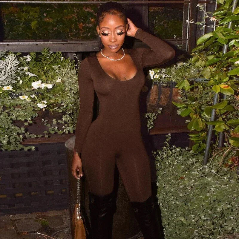 One-piece Tight Hip Lifting Jumpsuit - Piña Colada